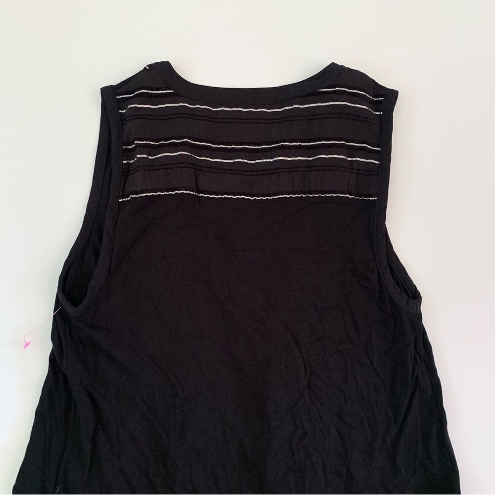Anthropologie Deletta Shimmering Eve Black Tunic Blouse Size Medium - Picture 7 of 13